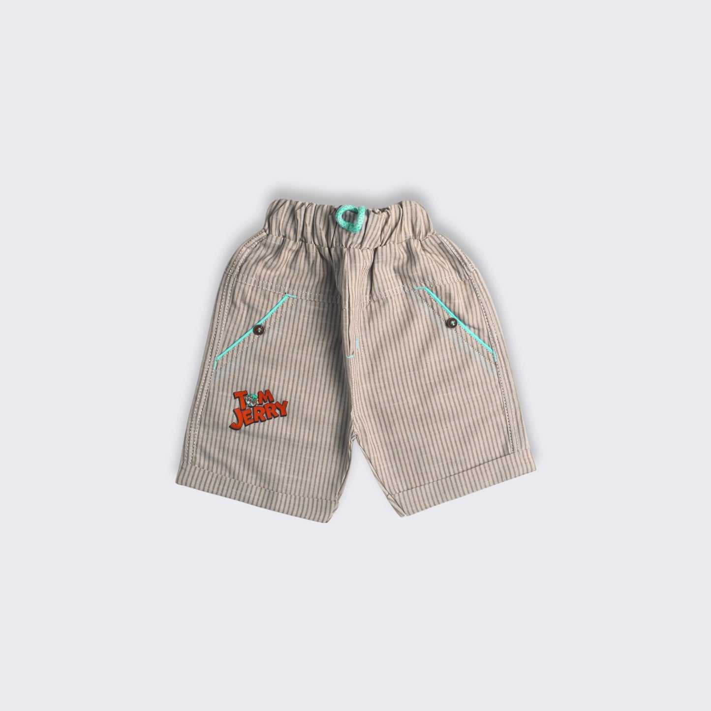 Graphic Tee with Striped Shorts