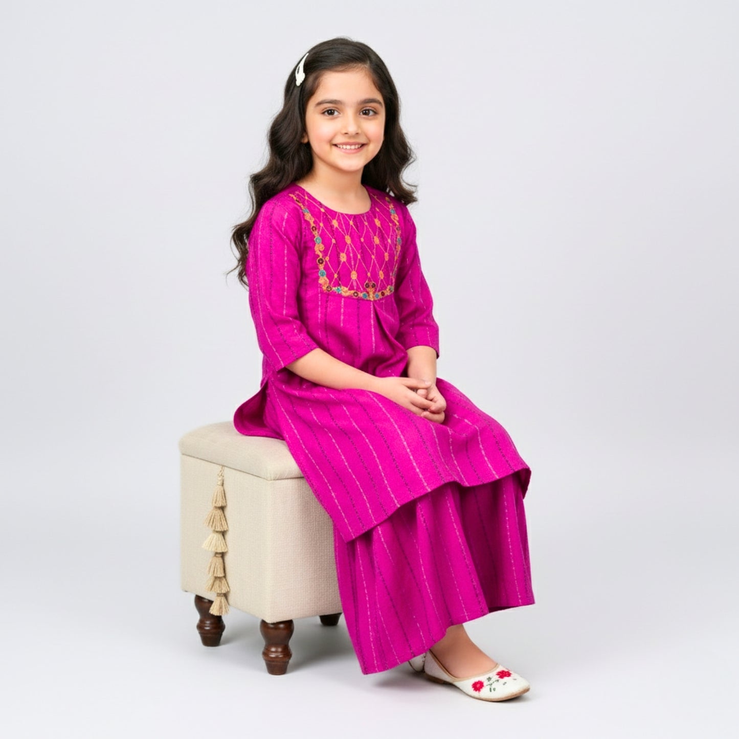 Embroidered Top and Gharara Suit