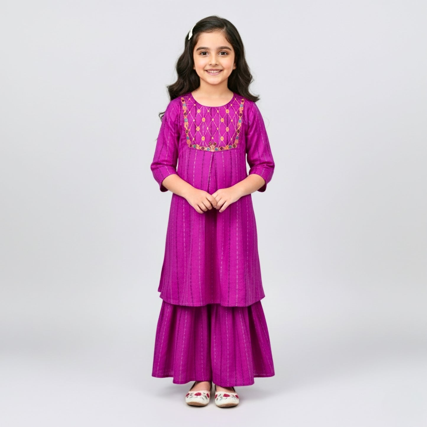Embroidered Top and Gharara Suit