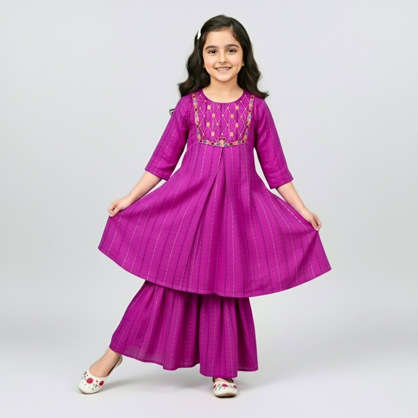 Embroidered Top and Gharara Suit