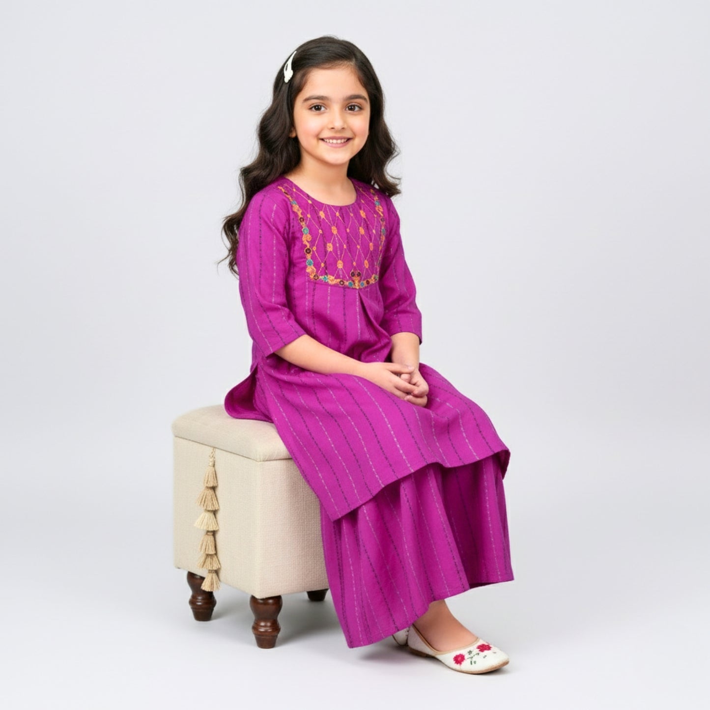 Embroidered Top and Gharara Suit
