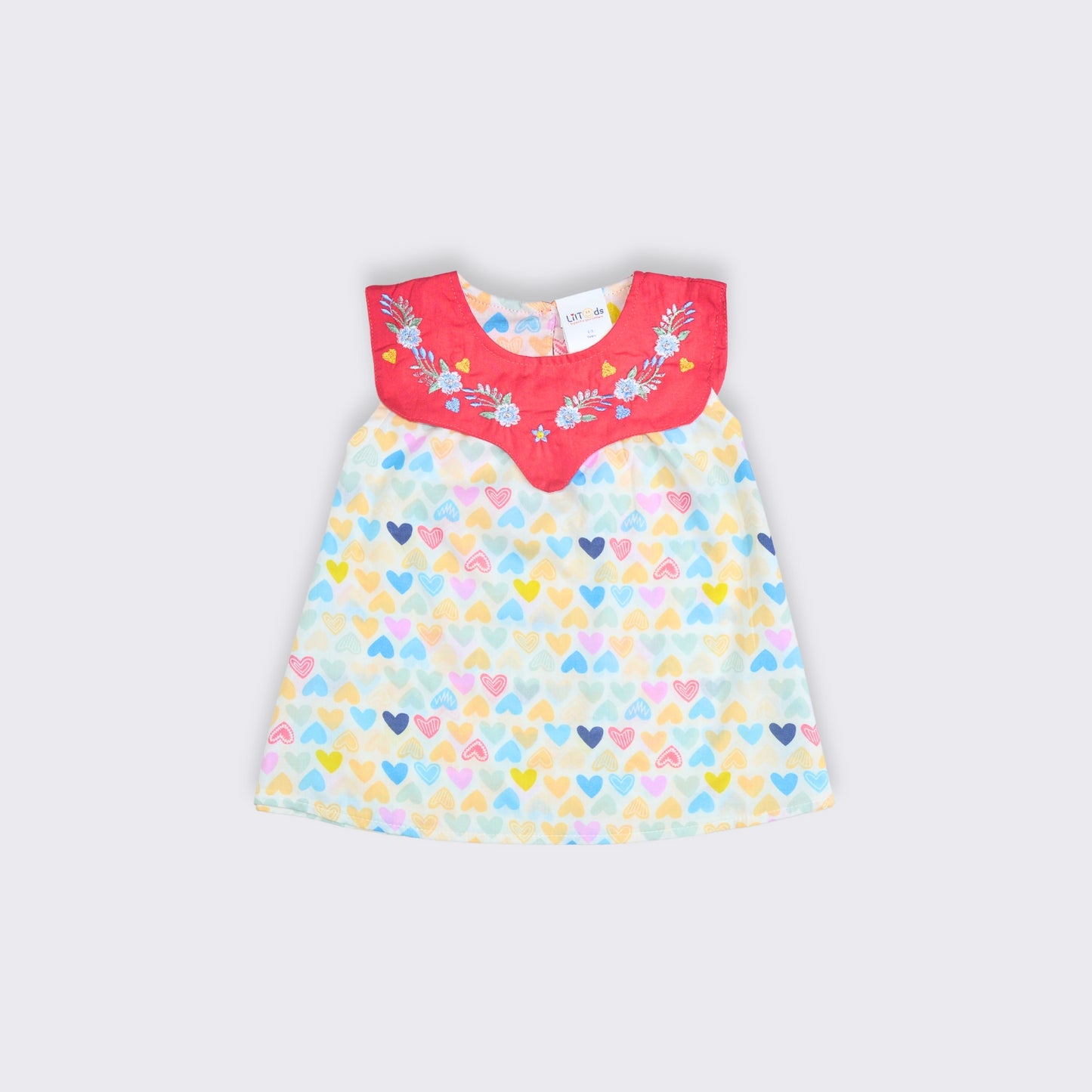 Heart Print Top and Denim Shorts