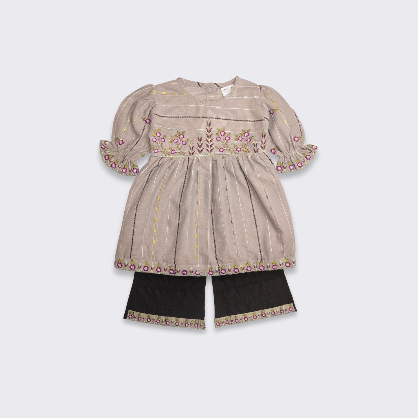 Embroidered Frock with Black Trouser