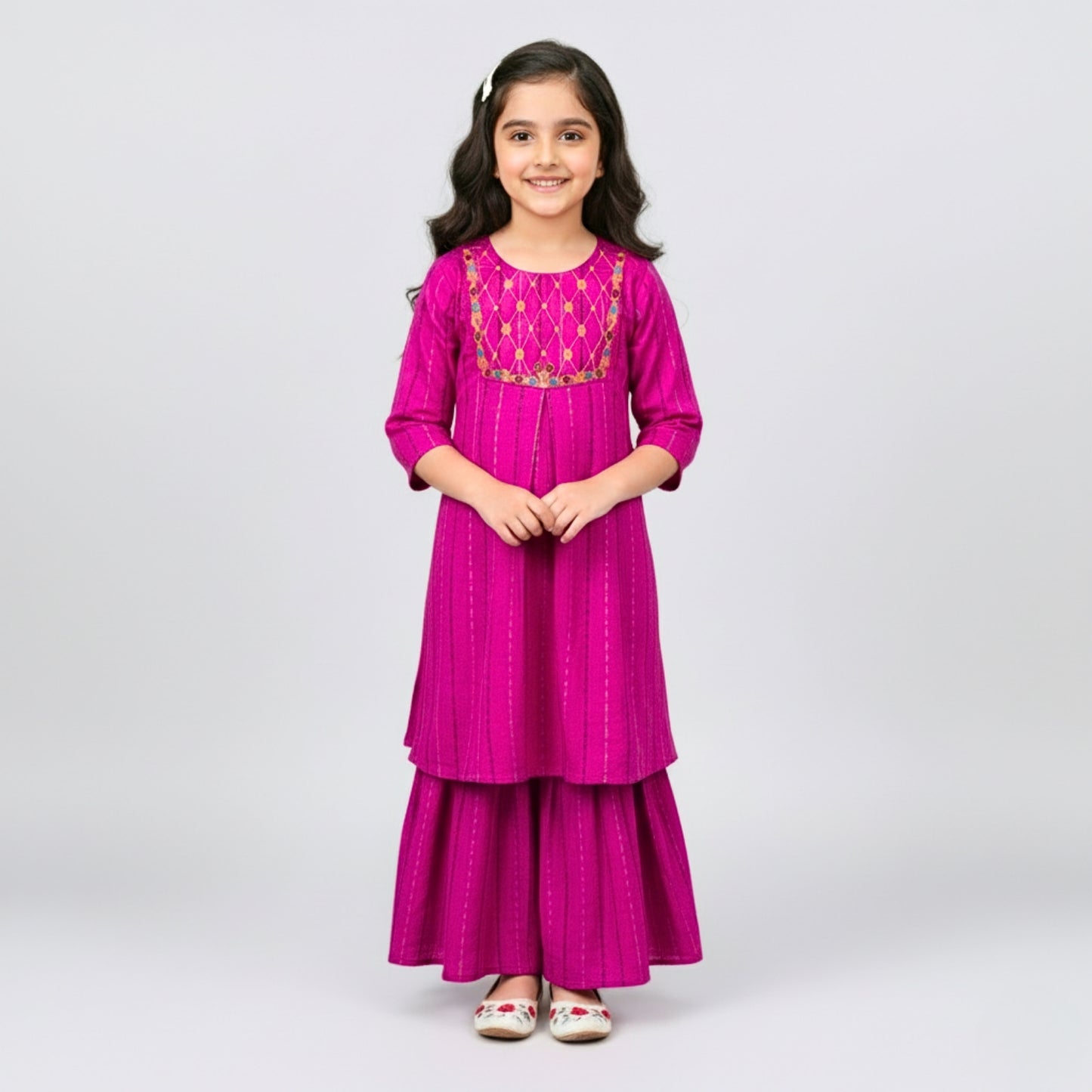 Embroidered Top and Gharara Suit