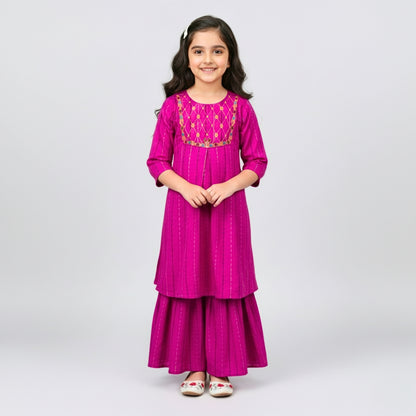 Embroidered Top and Gharara Suit