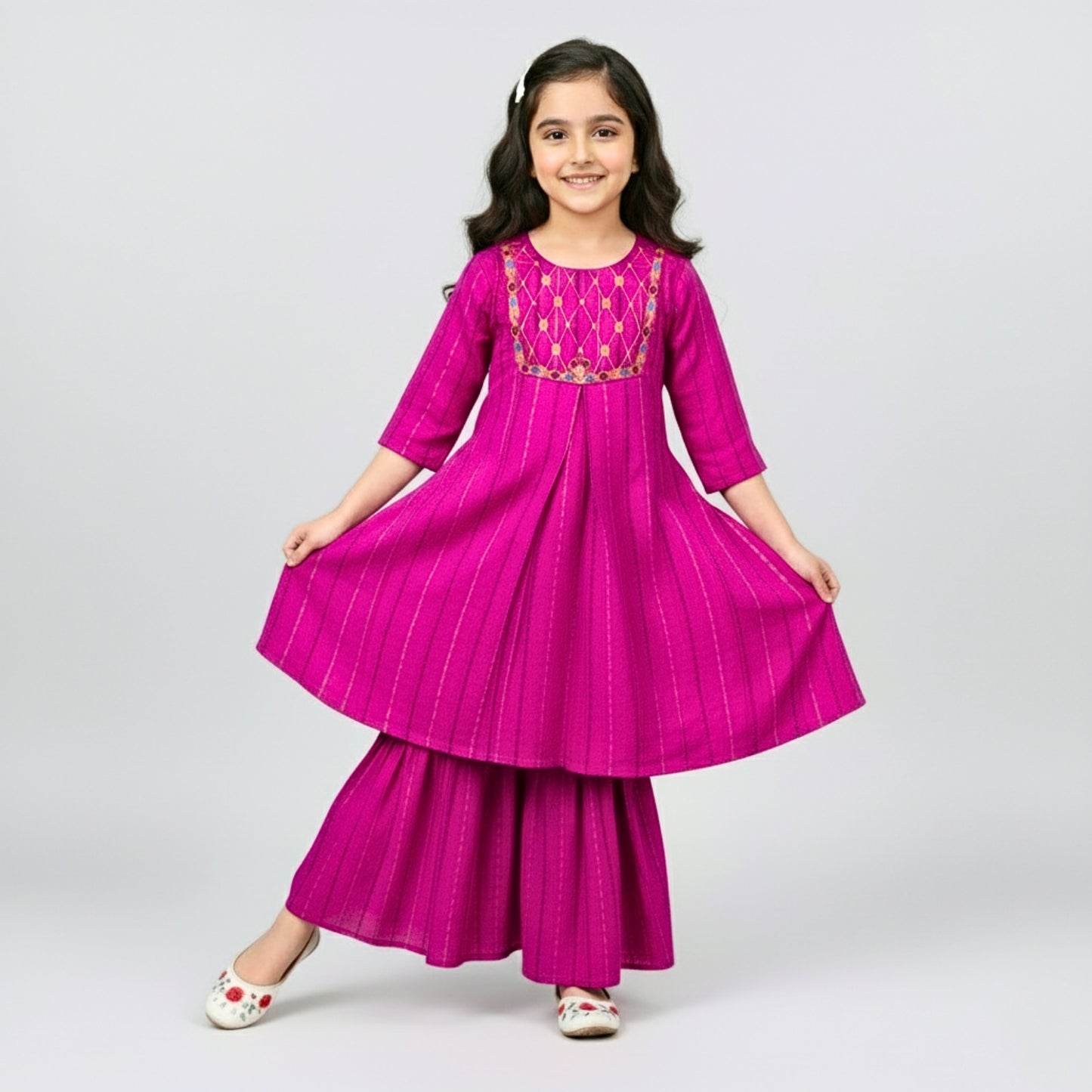Embroidered Top and Gharara Suit