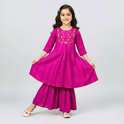 Embroidered Top and Gharara Suit