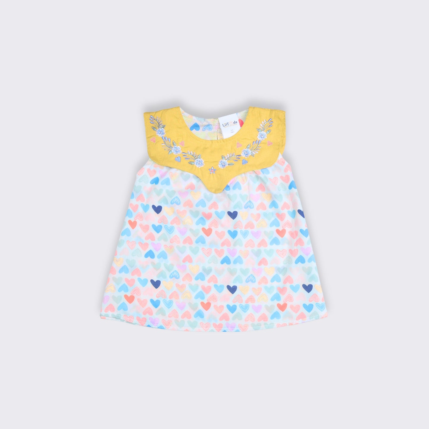 Heart Print Top and Denim Shorts