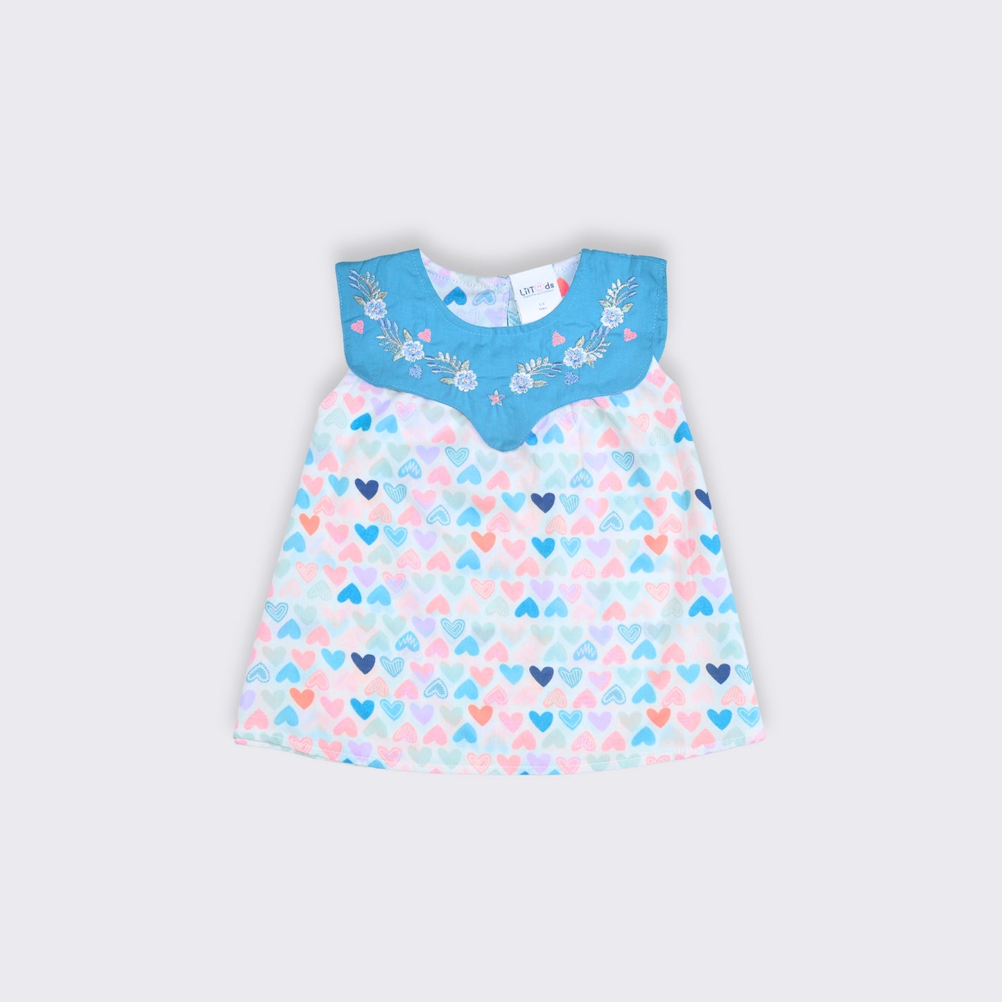 Heart Print Top and Denim Shorts